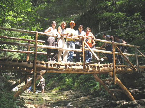 Il nuovo ponte di legno in Valle Bova